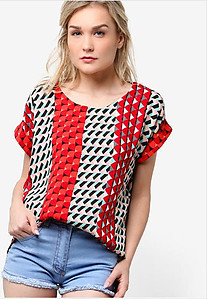 Aztec Cap Sleeve Top