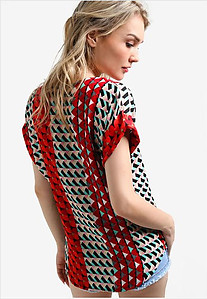 Aztec Cap Sleeve Top